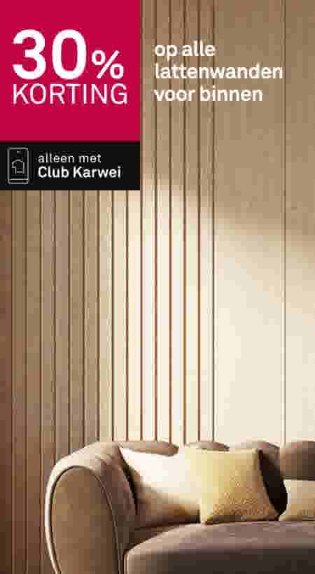 30% korting op alle lattenwanden voor binnen