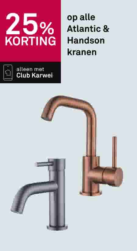 25% korting op alle Atlantic & Handson kranen