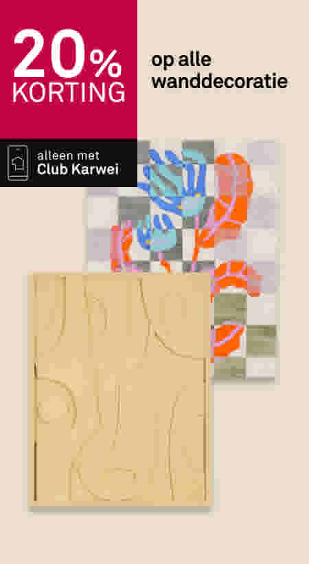 20% korting op alle wanddecoratie