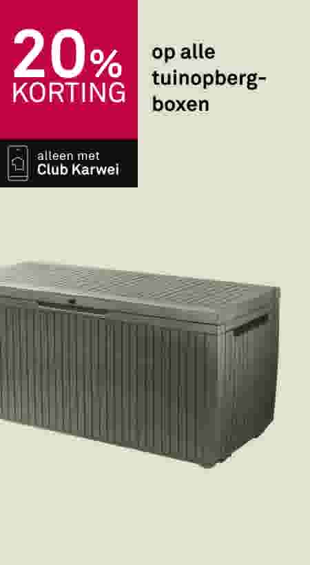 20% korting op alle tuinopbergboxen
