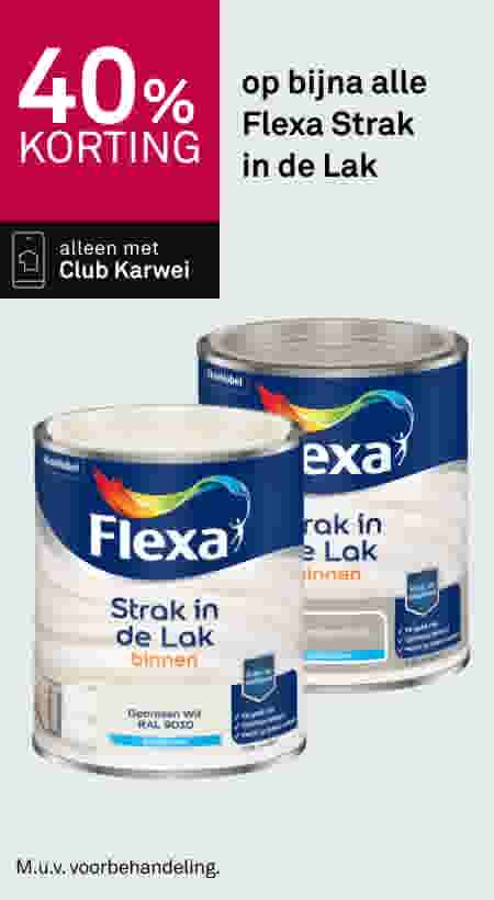 40% korting op Flexa Strak in de Lak verfblikken, alleen met Club Karwei