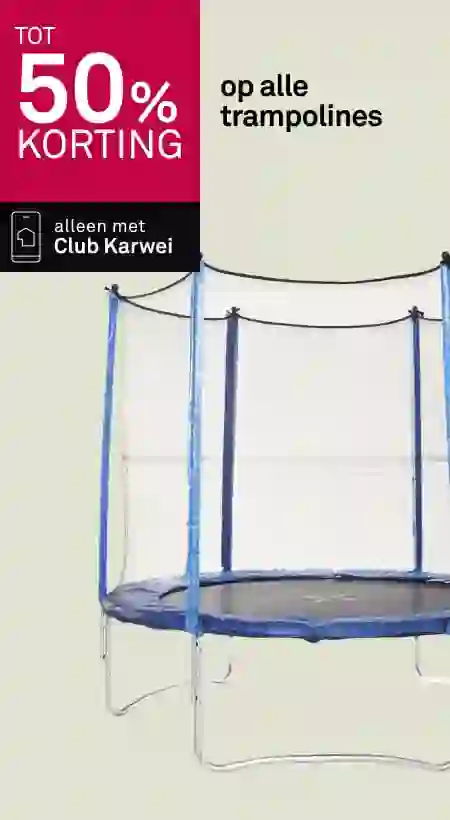 Tot 50% korting op alle trampolines