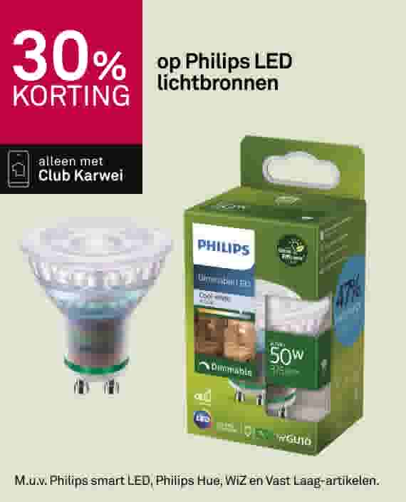 30% korting op Philips LED lichtbronnen