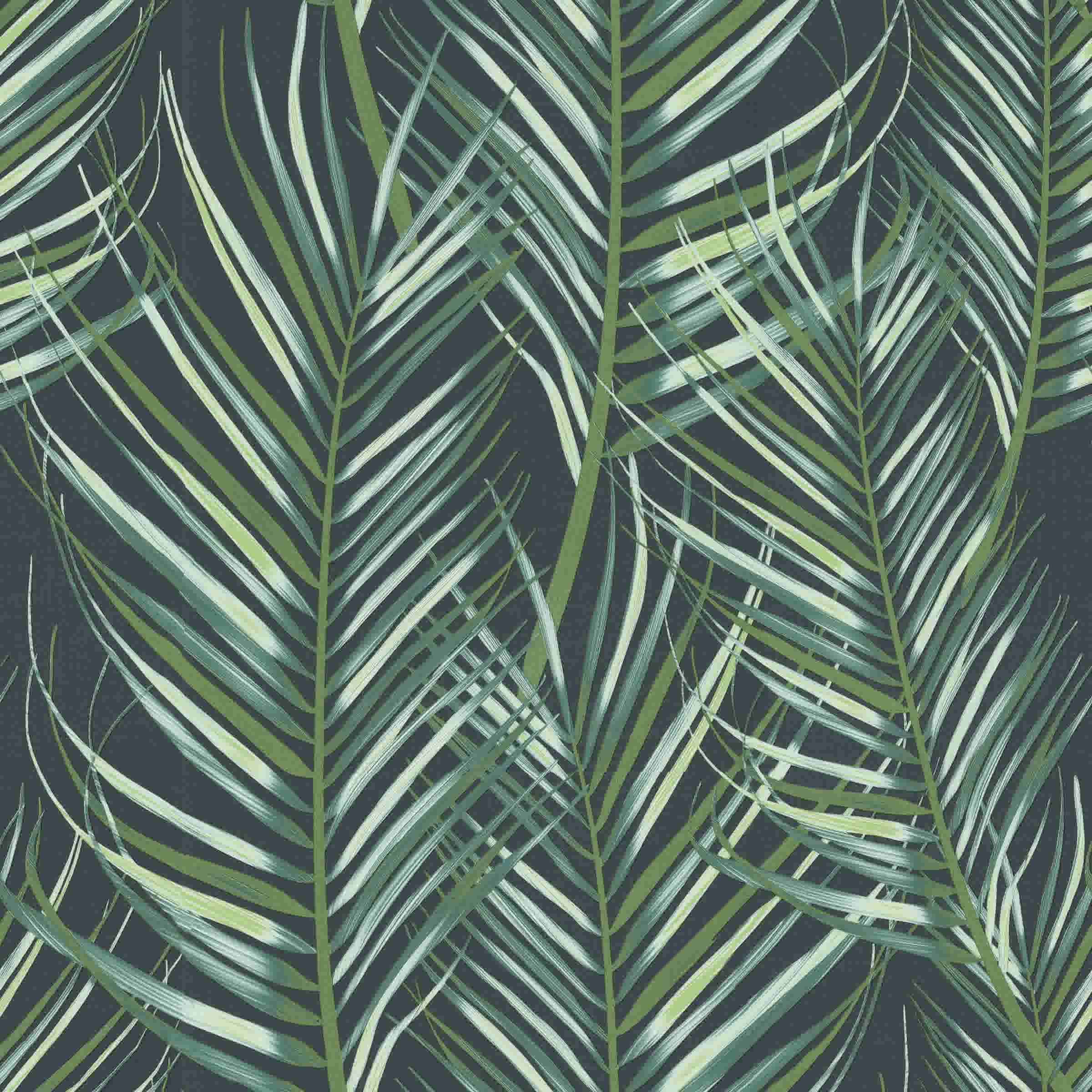 Vliesbehang palmen blauw/groen 100558) | Karwei
