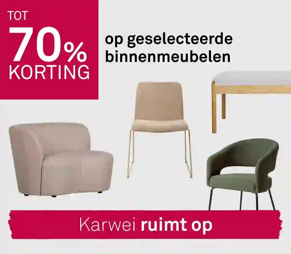 Tot 70% korting op geselecteerde meubelen