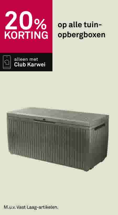 20% korting op alle tuinopbergboxen