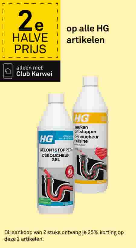 2e halve prijs op alle HG artikelen