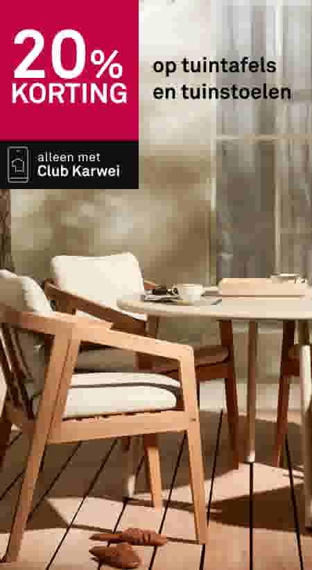 20% korting op tuintafels & tuinstoelen