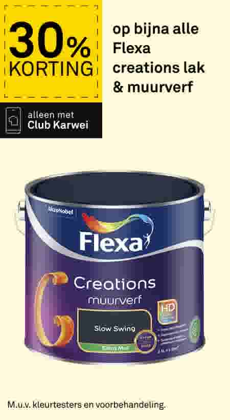 30% korting op bijna alle Flexa creations lak & muurverf