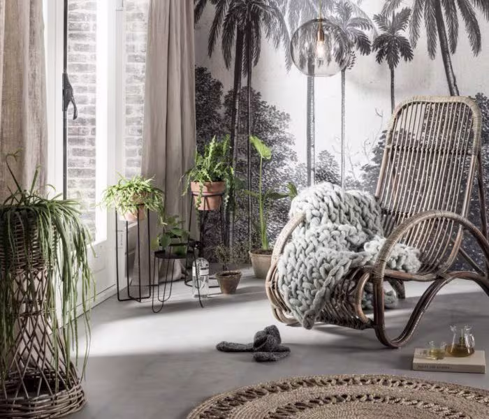 Zo pas je botanische behang prints toe in huis