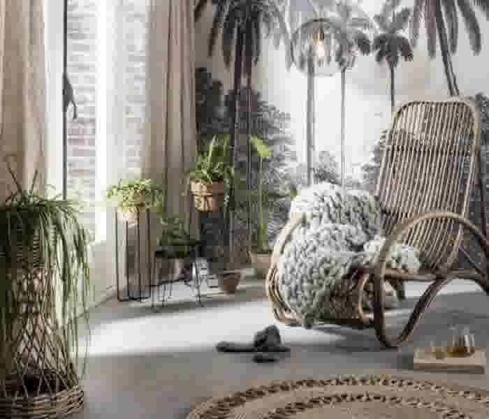 Behang met botanische prints in huis