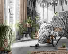 Behang met botanische prints in huis