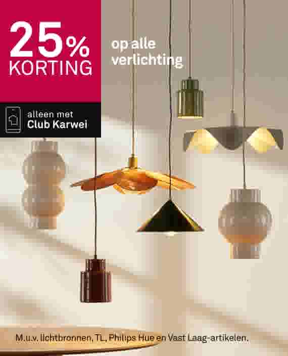 25% korting op alle verlichting