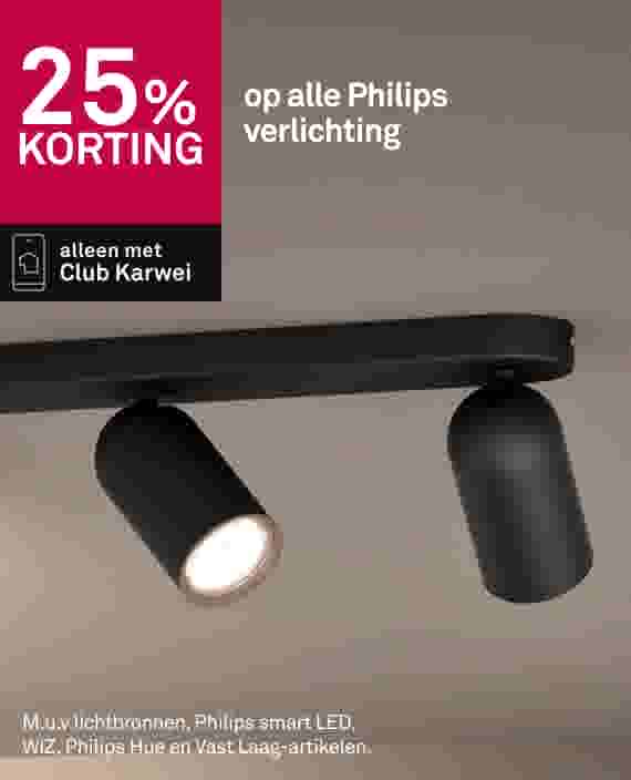 25% korting op alle Philips verlichting