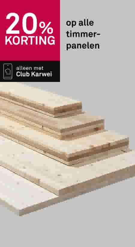 20% korting op alle timmerpanelen