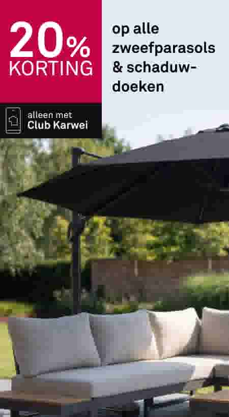 20% korting op alle zweefparasols