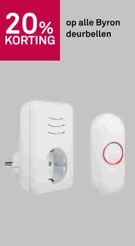 20% korting op alle Byron deurbellen