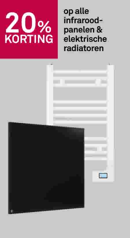 20% korting op alle infraroodpanelen & elektrische radiatoren
