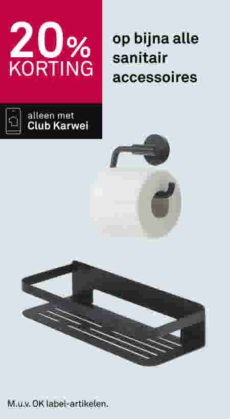 20% korting op bijna alle sanitair accessoires