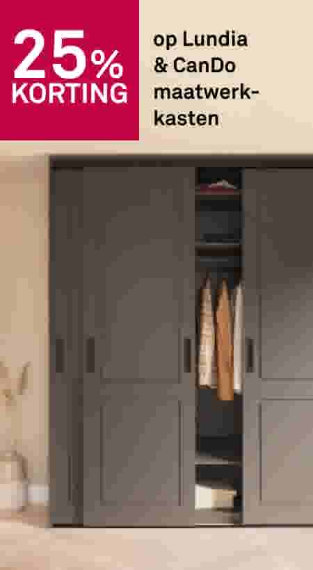 25% korting op Lundia & CanDo maatwerkkasten