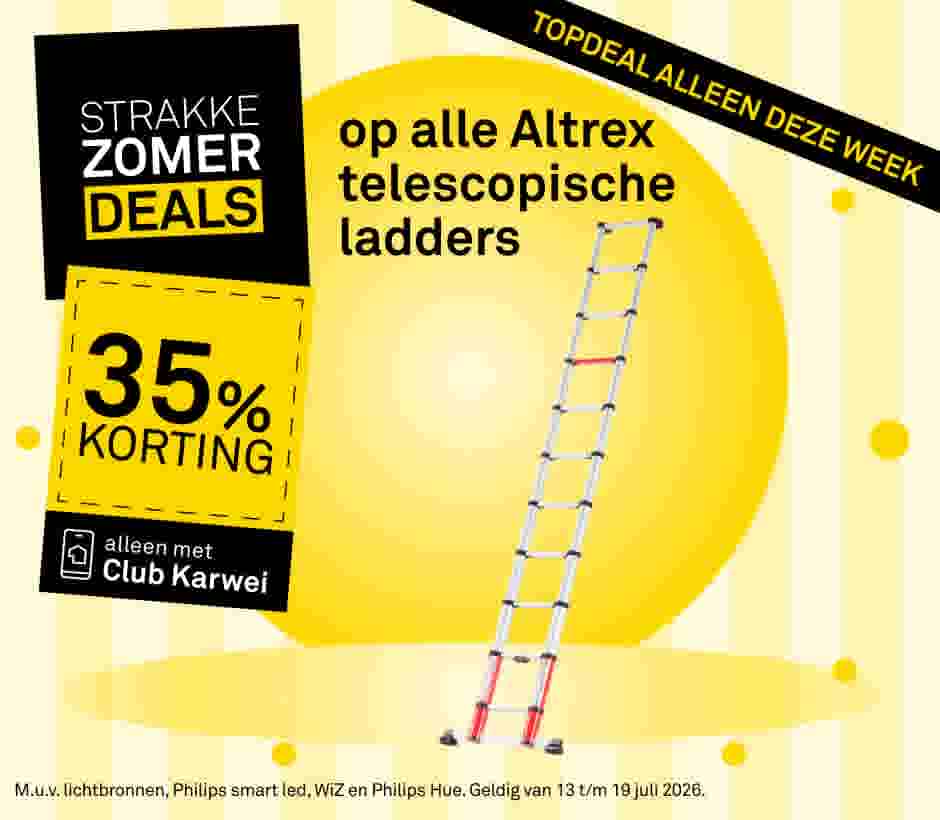 35% korting op alle Altrex telescopische  ladders