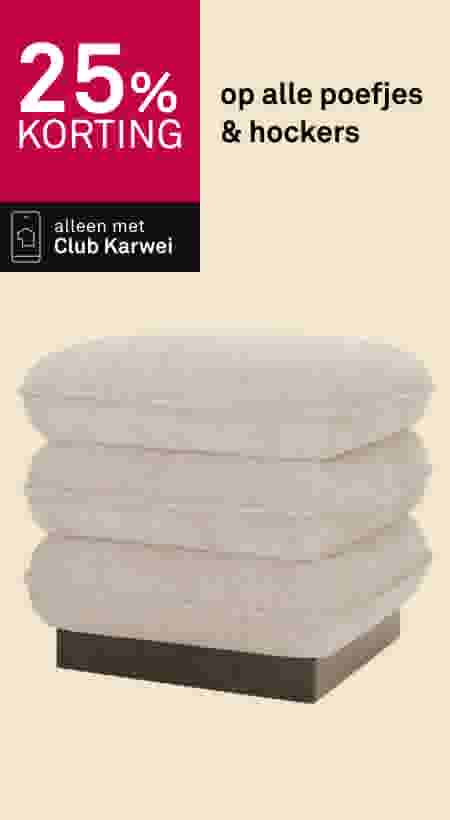 25% korting op alle poefjes & hockers