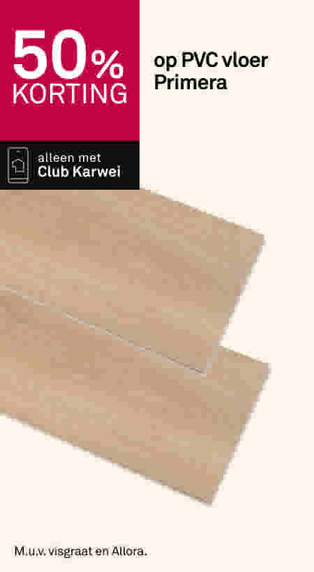 50% korting op PVC vloer Primera