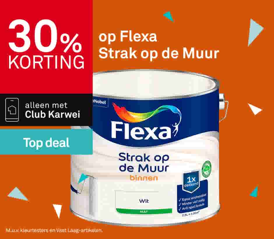 30% korting op Flexa Strak op de Muur