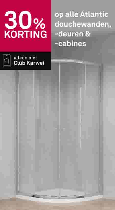30% korting op alle Atlantic douchewanden, -deuren & -cabines