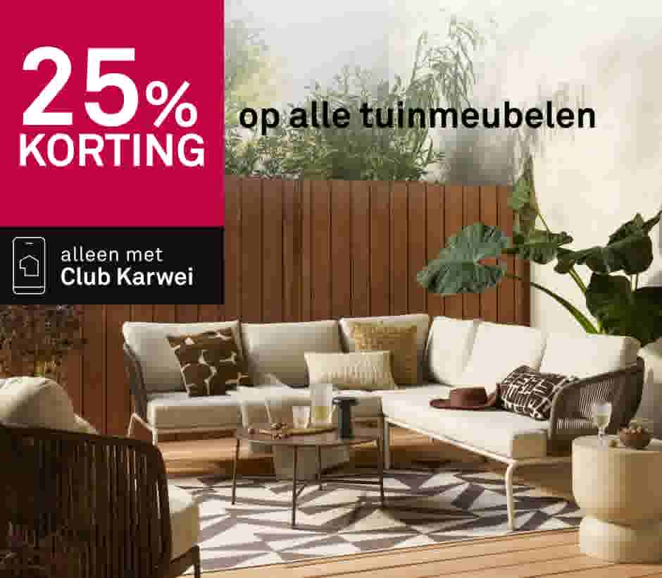 25% korting op alle tuinmeubelen