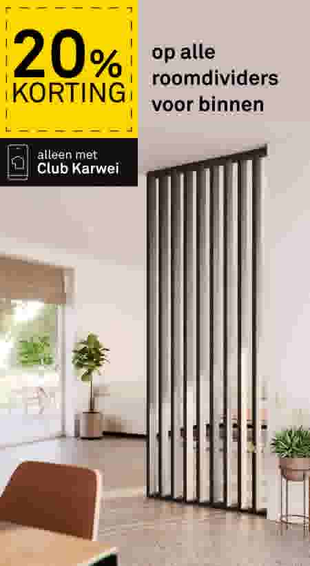 20% korting op alle roomdividers voor binnen