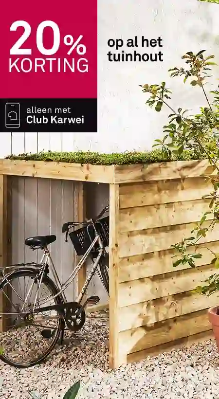 20% korting op al het tuinhout
