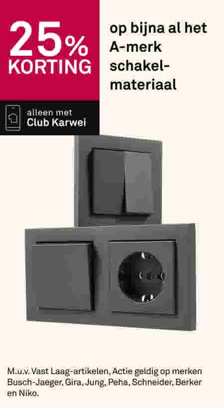25% korting op bijna al het A-merk schakelmateriaal