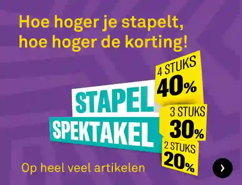 Hoe hoger je stapelt, hoe hoger de korting!