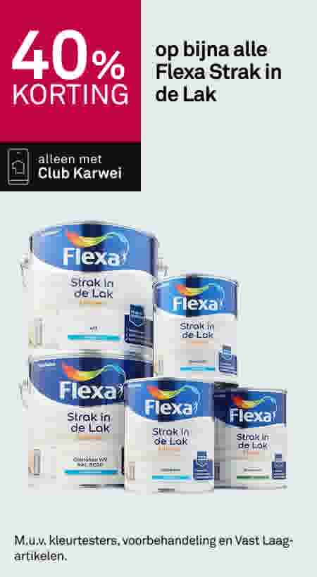 40% korting op bijna alle Flexa Strak in de Lak
