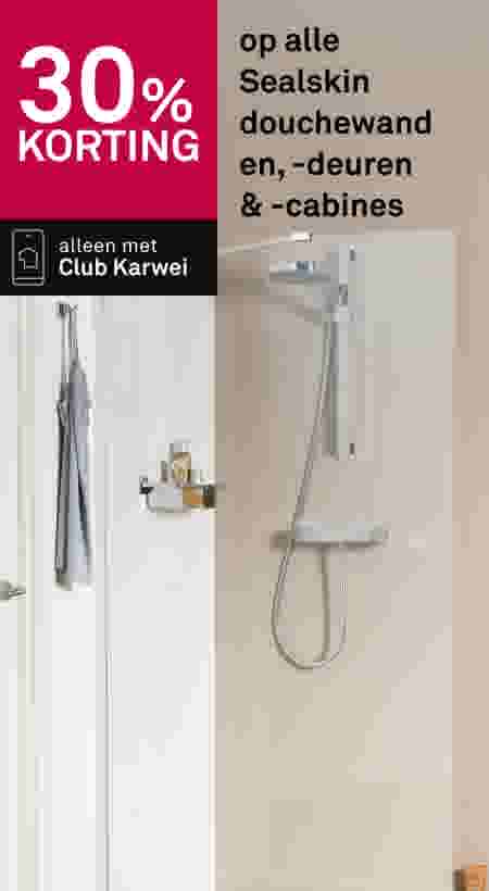 30% korting op alle Sealskin douchewanden, -deuren & -cabines