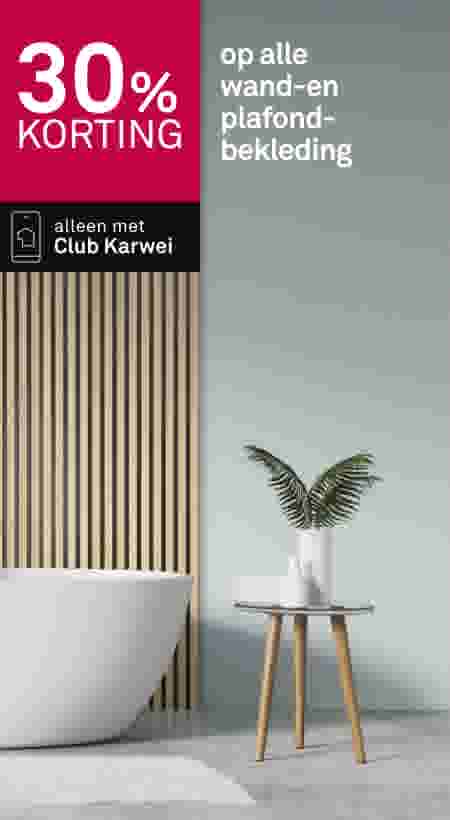 30% korting op alle wand-en plafondbekleding