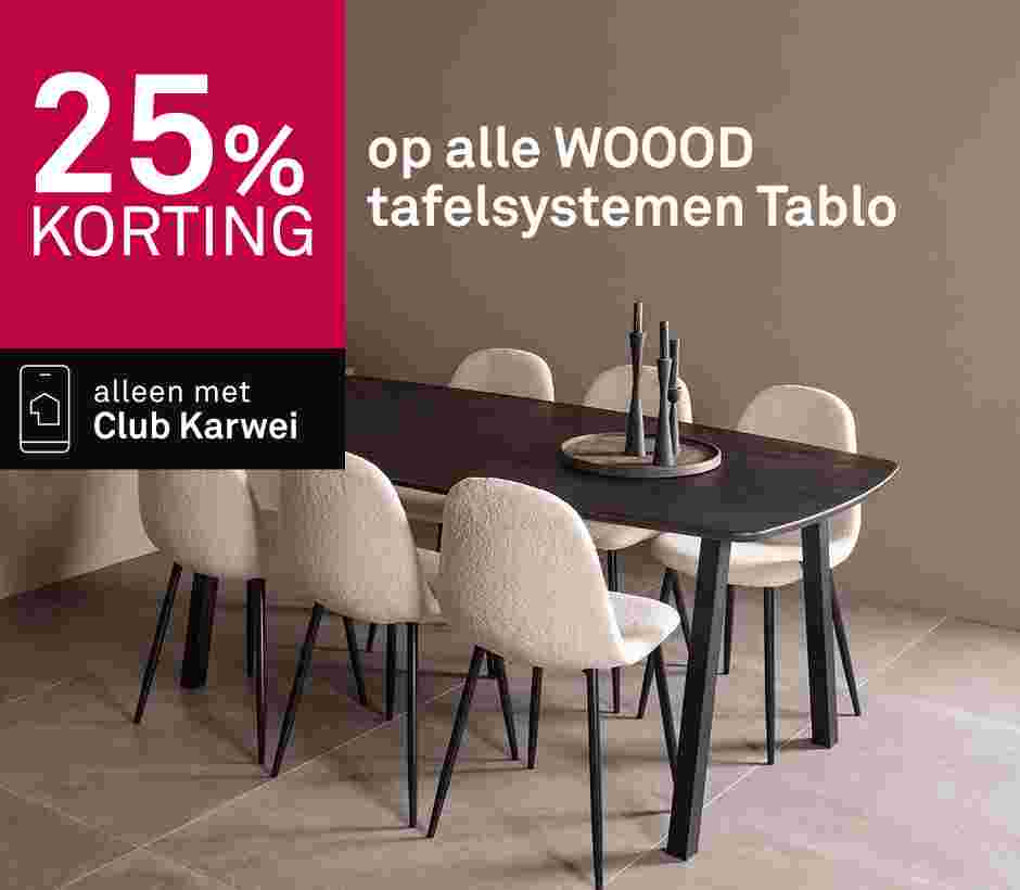 25% korting op alle woood tafelsystemen tablo