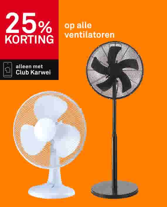 25% korting op alle ventilatoren