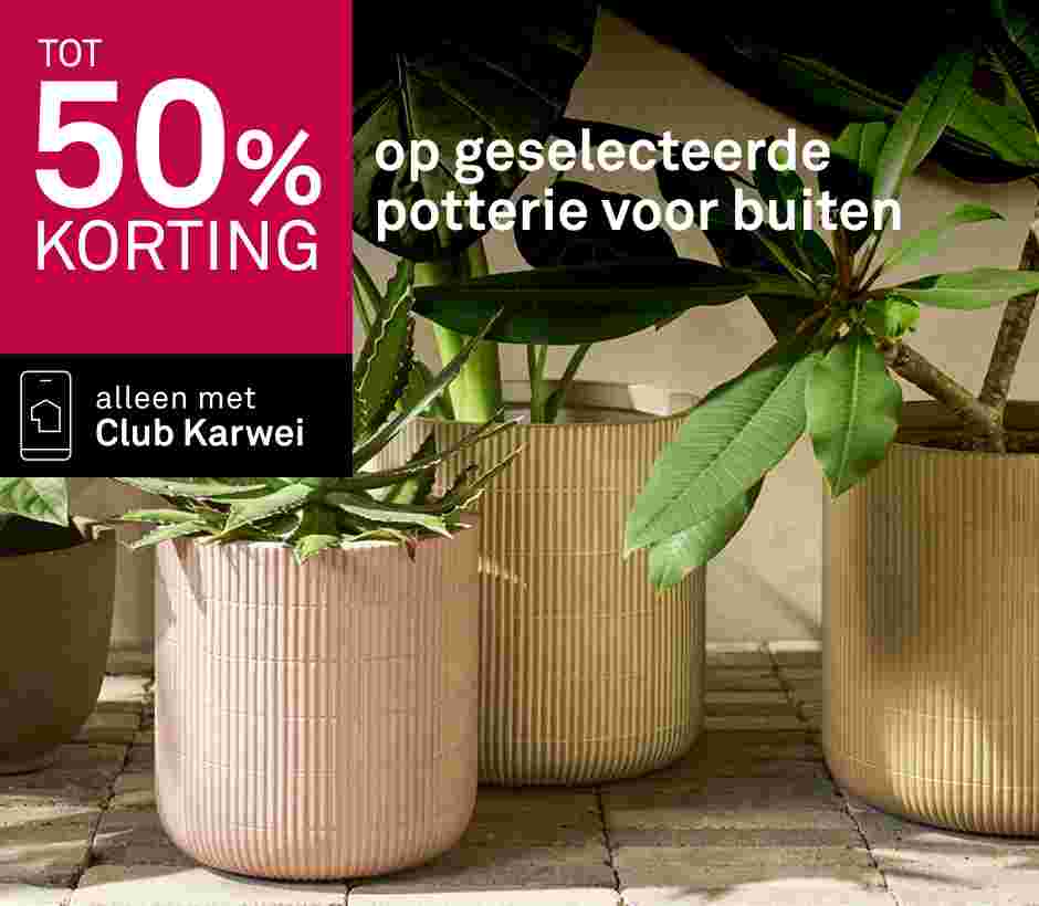 tot 50% korting op geselecteerde potterie voor buiten
