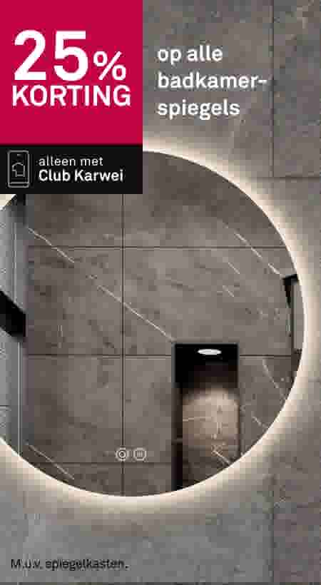 25% korting op alle badkamerspiegels