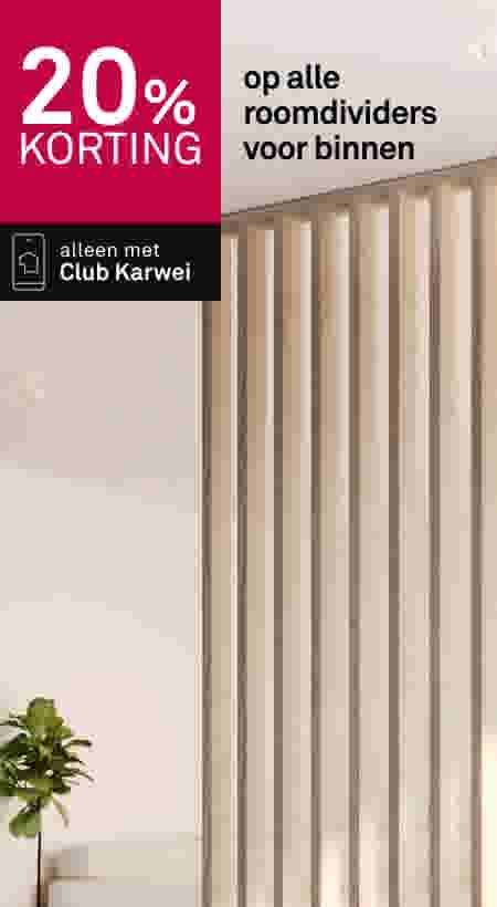 20% korting op alle roomdividers voor binnen
