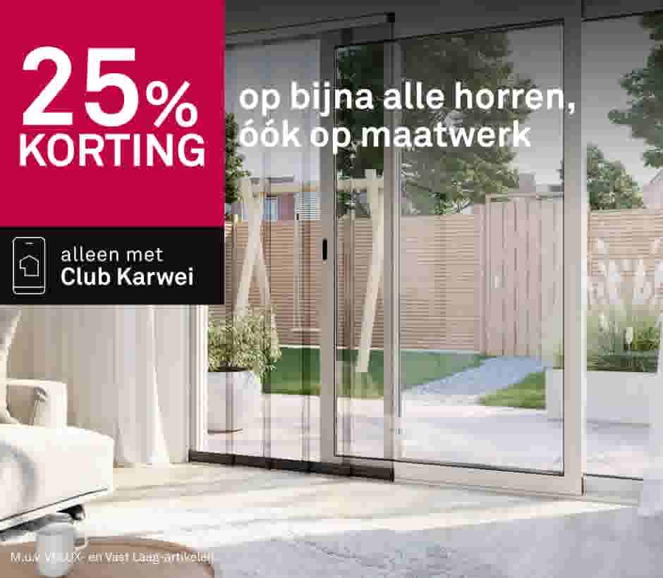 25% korting op bijna alle horren, óók op maatwerk