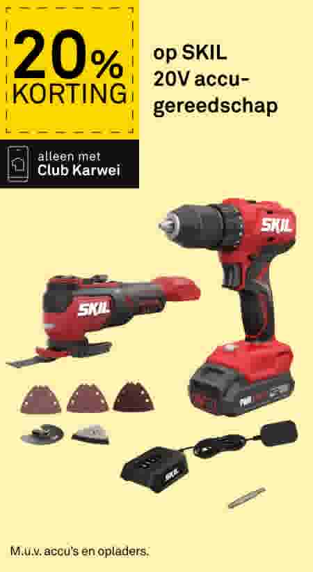 20% korting op SKIL  20V accu-gereedschap