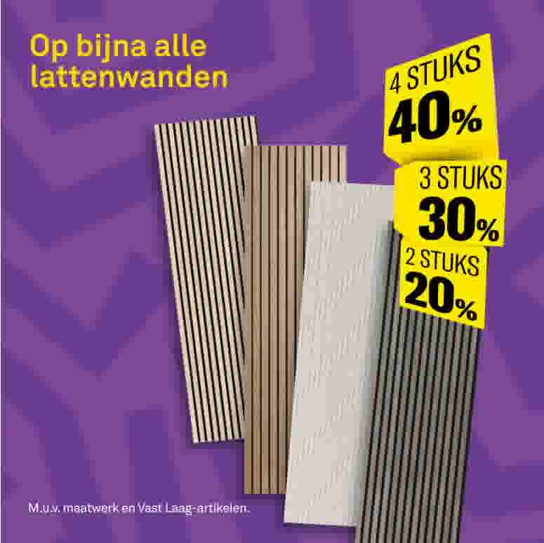 Stapelkorting op bijna alle lattenwanden