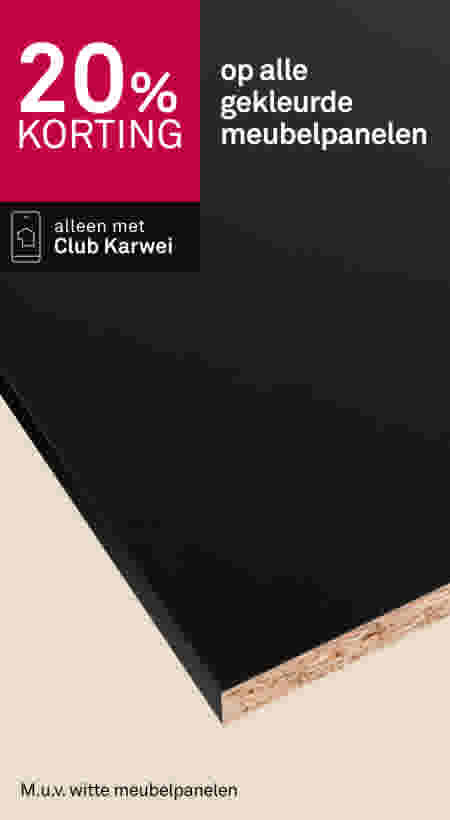 20% korting op alle gekleurde meubelpanelen