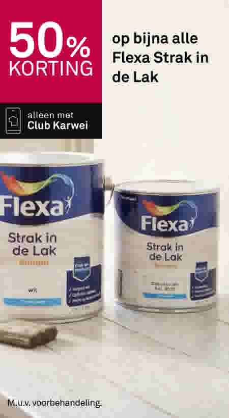 50% korting op bijna alle Flexa Strak in de Lak