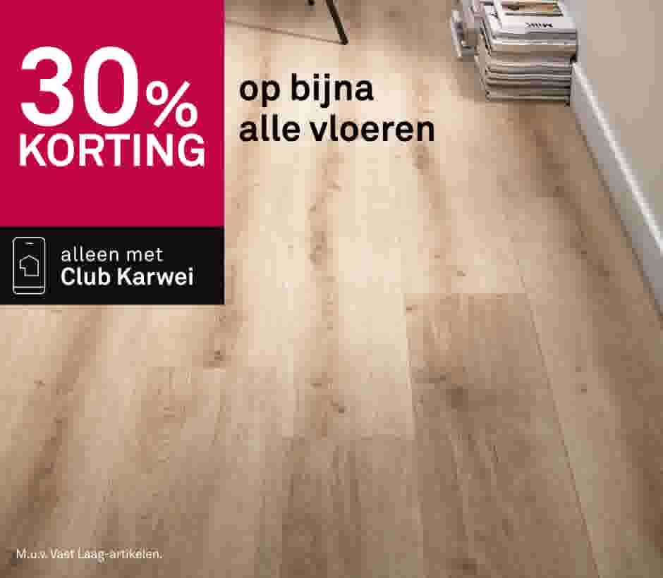 30% korting op bijna alle vloeren