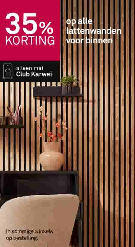35% korting op alle lattenwanden voor binnen