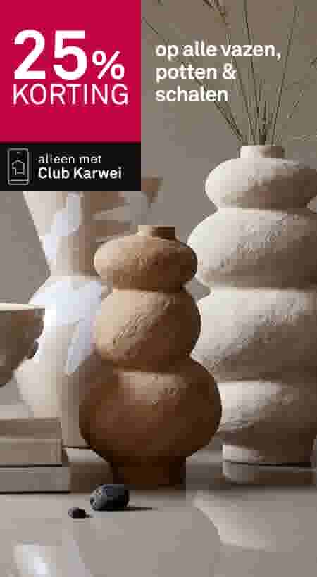 25% korting op alle vazen, potten & schalen